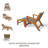Sevilla Wicker Rattan Wooden Patio Lounge Chair and Ottam Set for Poolside, Backyard, Deck, Porch, Brown