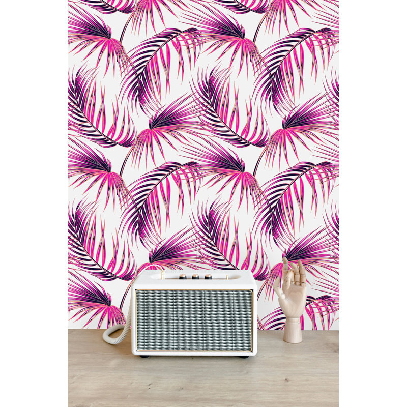 Murale à peindre avec feuilles de palmier, l 25 po x H 75 po