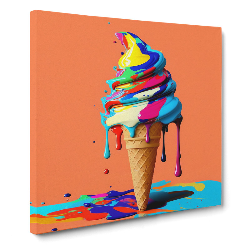 Ice Cream Fauvism - No Frame Print, 50cm H x 50cm W x 3cm D