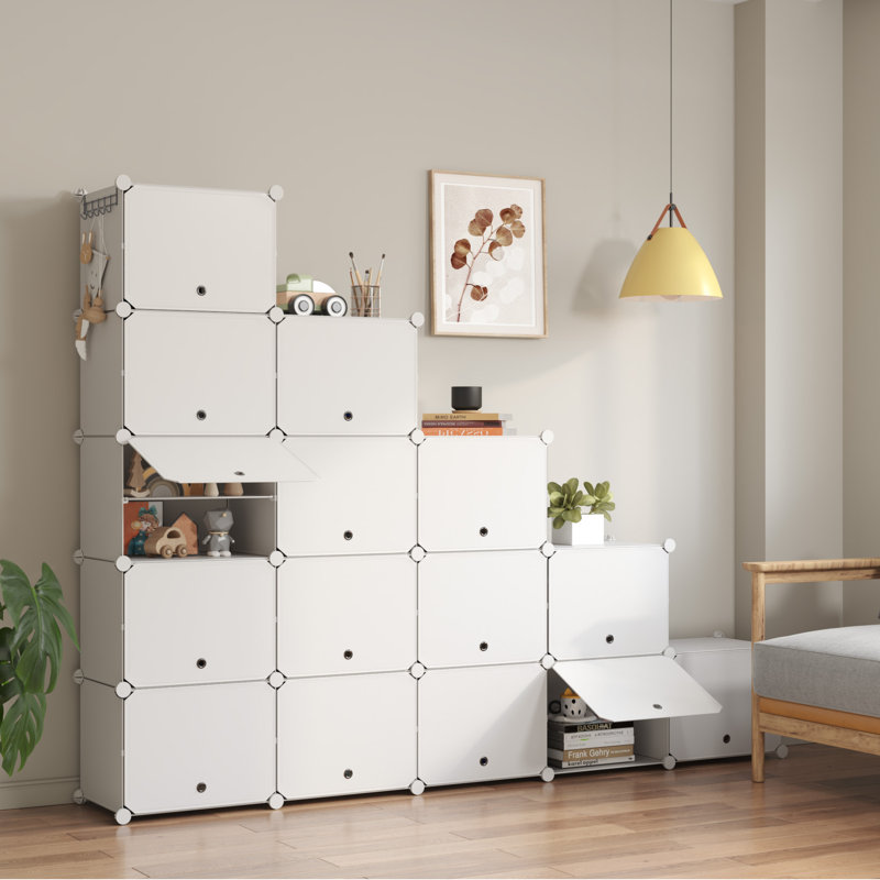 60 Pair Stackable Shoe Storage Cabinet, White
