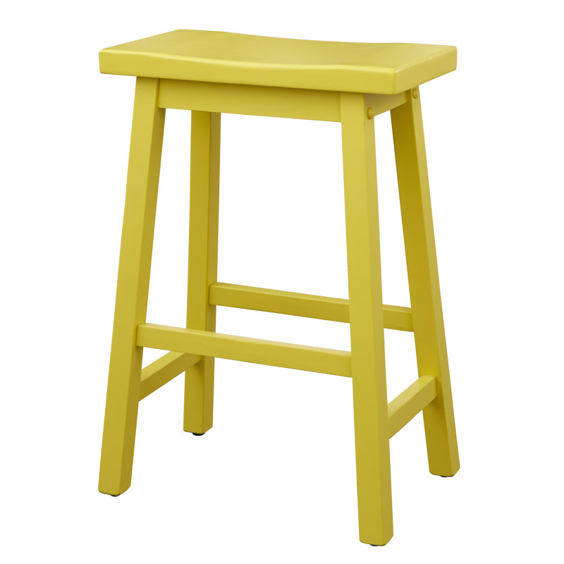Tabouret de bar et de comptoir en bois massif Kirkwood, Tabouret de comptoir (assise de 24 po de hauteur), Jaune