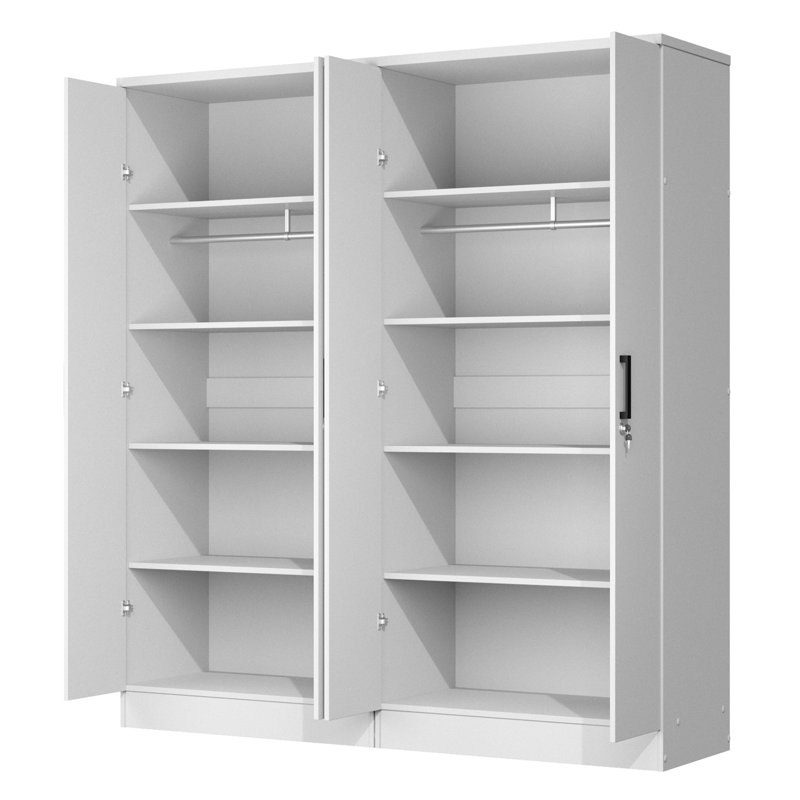 Double garde-robe avec 4 portes minces! , Blanc
