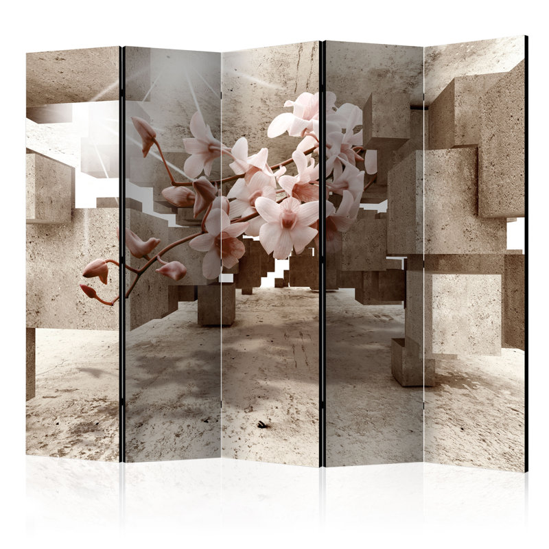 Solid Wood Folding Room Divider, 5