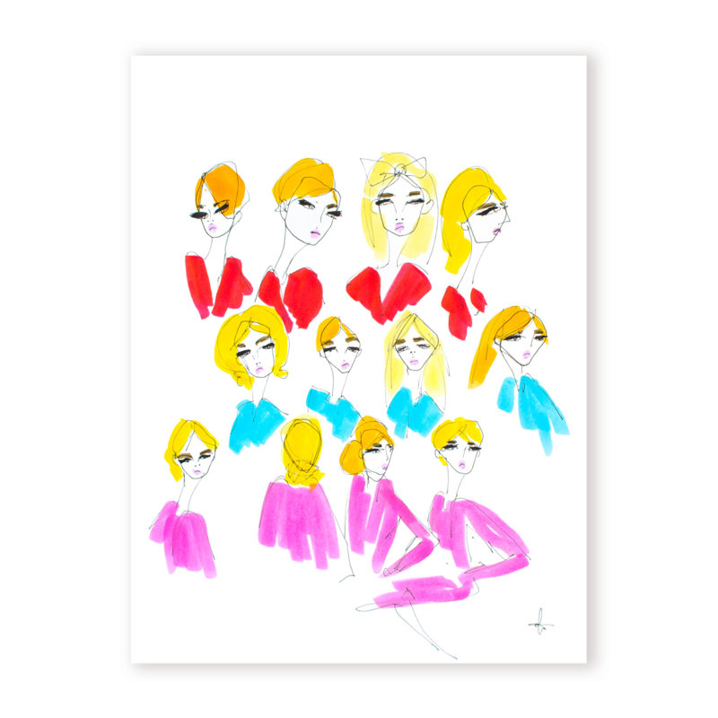 'Blondes' Framed Print Wall Art, 16" H x 12" W x 1.5" D, Wrapped Canvas, Does Not Apply