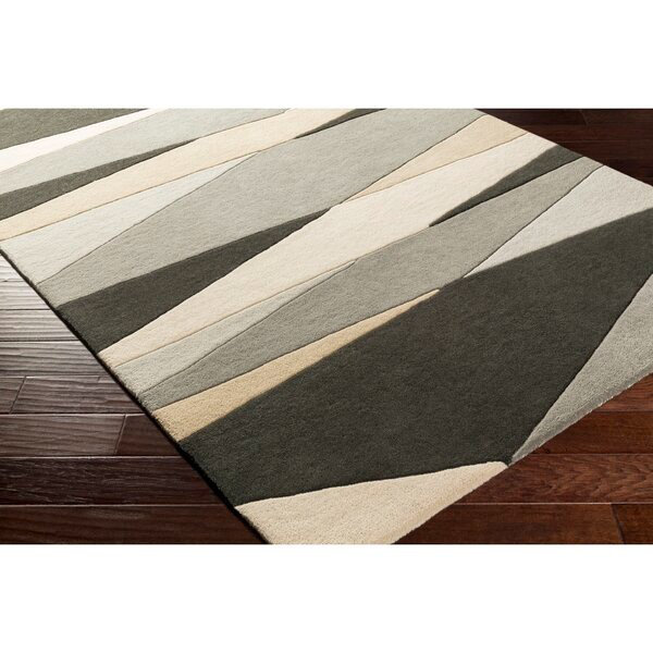 Ayeln Wool Geometric Indoor Rug, Round 4'