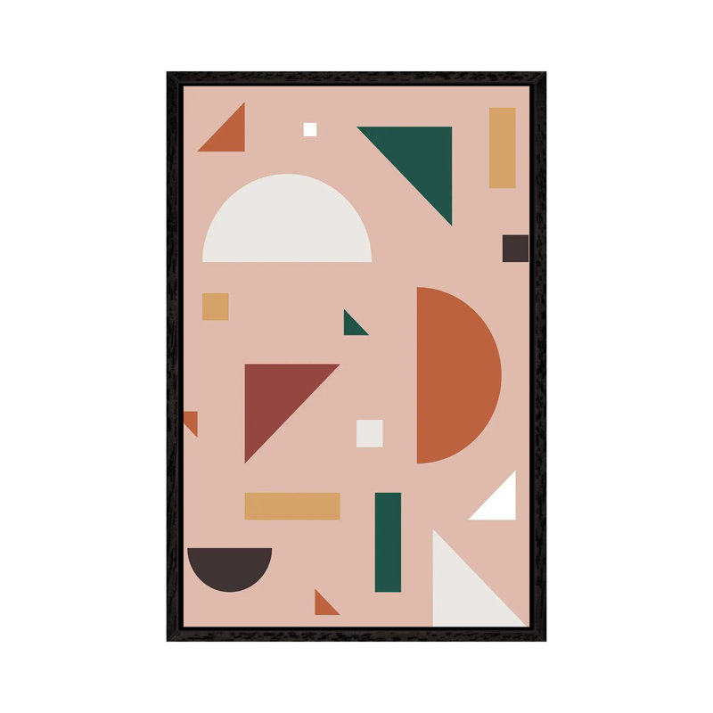 Abstract Geometric XXX - Print on Canvas, 152.5 cm H x 101.5 cm W, Black Framed