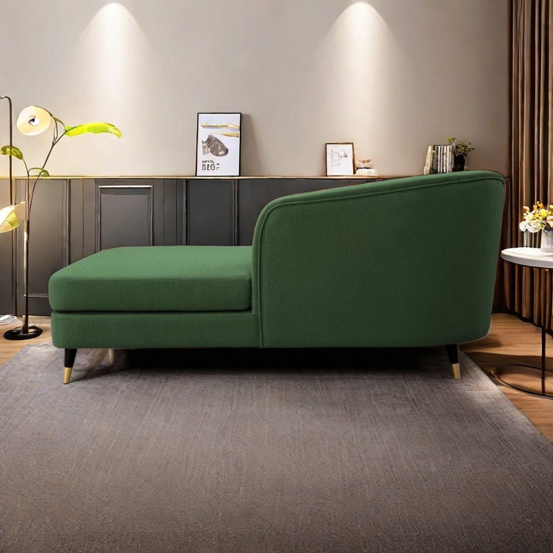 Chaise longue respirante avec structure en bois, Orienté à gauche (vu de face)