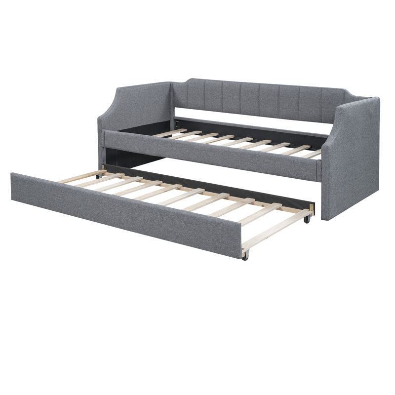 Claverack Upholstered Daybed with Trundle, Grey