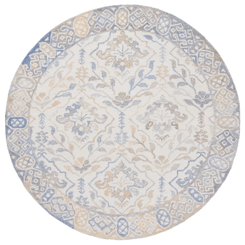 Barnie 801 Area Rug In Beige / Grey, Square 6'