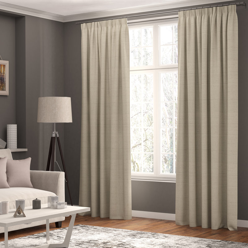 Shillings Blackout Curtain Pair, Beige, 168 W x 137 D cm