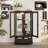 Lighted 2-Door Glass Curio Display Cabinet With Adjustable Shelves, Built-In Drawer, And Included Light Bulb-746388957