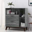 Armoire grise en faux bois avec style Mid-Century moderne - Rangement pratique pour organiser vos biens-1449144876-1449144867