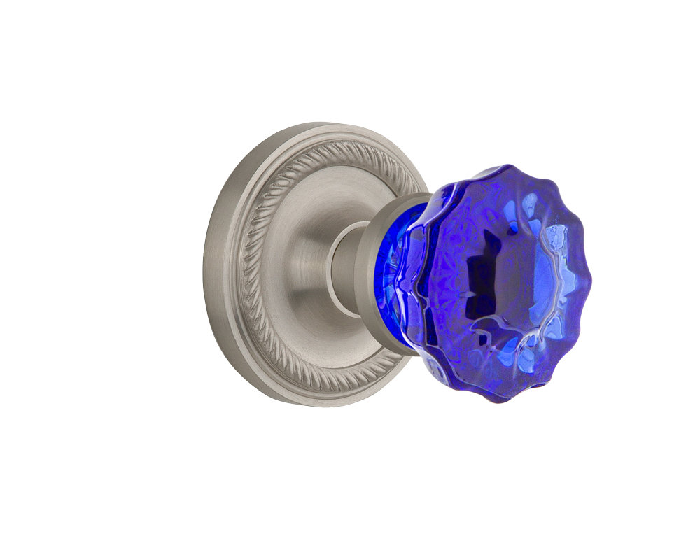 Rope Rosette with Crystal Cobalt Door Knob Nostalgic Warehouse 