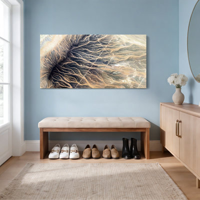 Ensemble de 1 tableau sur toile tendue représentant un paysage abstrait de réseau fluvial désertique