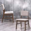 Chaise d'appoint 2 en velours côtelé mauve et noyer Dusty, scandinave, rembourrée de 19,6 po de largeur, avec plancher style 13 po, capacité de 220 lb