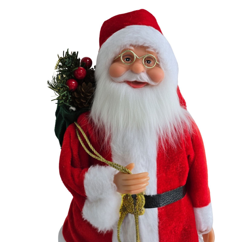 Santa Claus Figurine - 30cm Standing Christmas Decorations | Festive Holiday Ornament, Suitable for Living Room and Varied Interiors