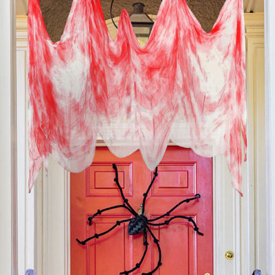 Halloween Gauze Yarn Yarn Dyed Festival Polyester Decorative Cloth Scene Layout Props