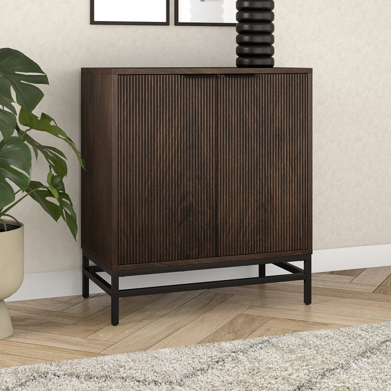 Demello 28" Wide Rectangular Accent Cabinet in Alder, Brown