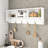White Entryway Coat Rack With 4 Hooks And Practical Wooden Storage Shelf Wall Mounted Solid