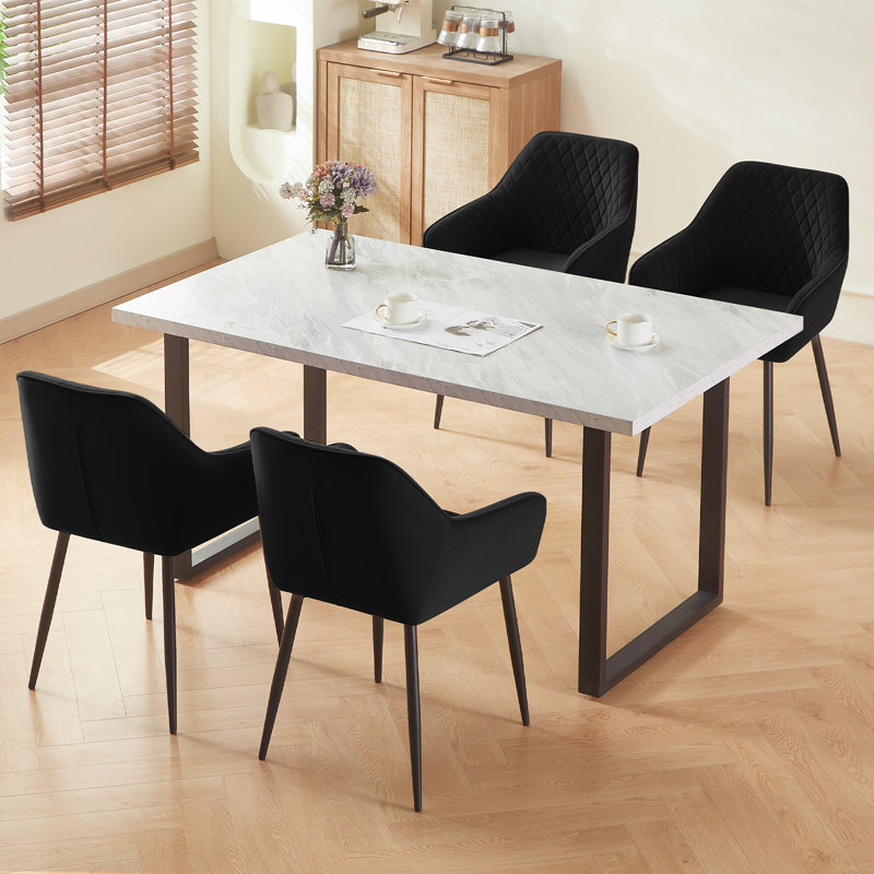 Sexton Upholstered Dining Chair, Black, 4