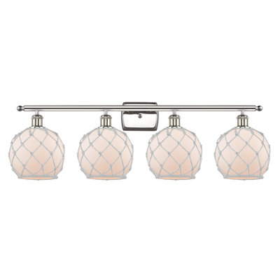 Éclairage de salle de bain à intensité variable 4 lumières Larochelle Farmhouse Rope