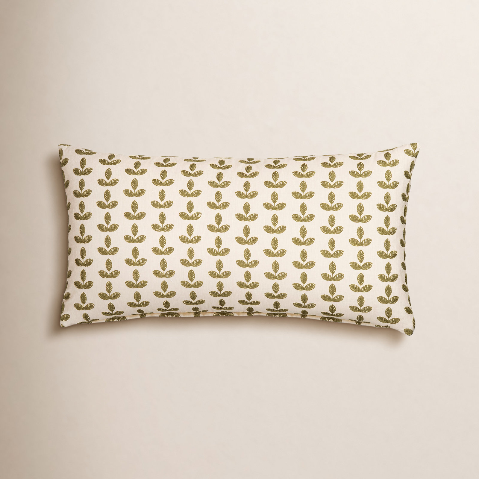 26" x 14" Throw Pillow, Feather, Green Floral