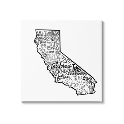 " California State Cities Typography Map "