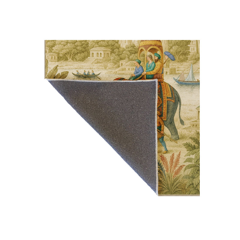 Tapis Abdiour MOSSO crème moderne lavable à envers tissé, 3'3" x 4'11"