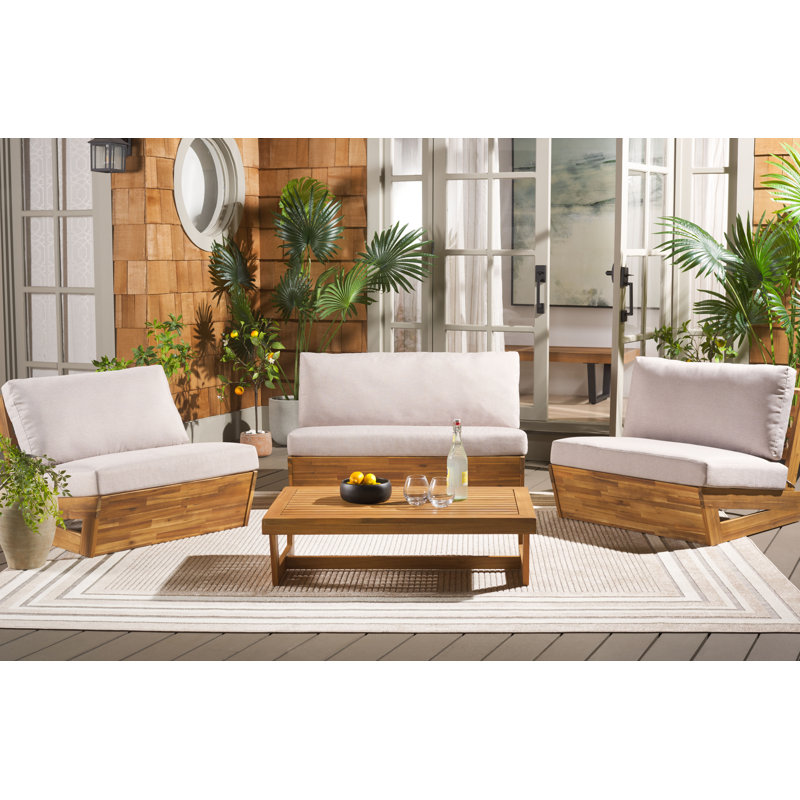 Frisina 4 Piece Conversation Set, Light Gray
