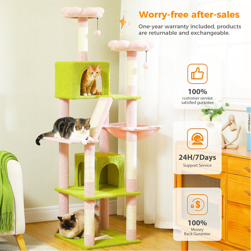 70.9" Multi-Level Plush Large Cat Tree