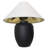 Aindrea Sabian Table Lamp - Matte Black Finish on Ceramic Body - Empire Gold Lined Hardback Shade