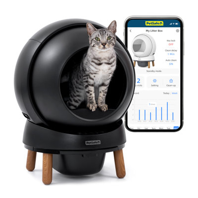  Scoopfree Smartspin Self-cleaning Litter Box, Black