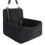 Lit d'appoint pour chien pour animaux de compagnie de taille moyenne de moins de 35 lb, lavable avec poches de rangement et ceinture de sécurité - noir