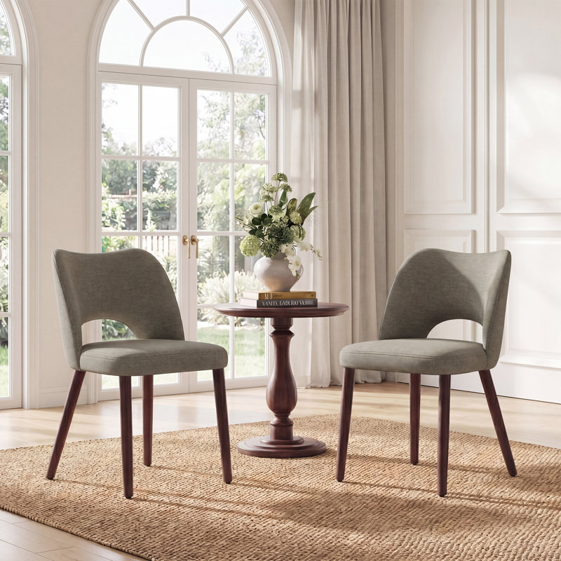 46.5 cm H Fabric Side Chair, Coffee