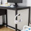 Bureau d'ordinateur avec prise de courant et tablettes de rangement, table d'écriture d'étude avec station de charge de ports USB, poste de travail PC pour bureau à domicile, noir-1931832399