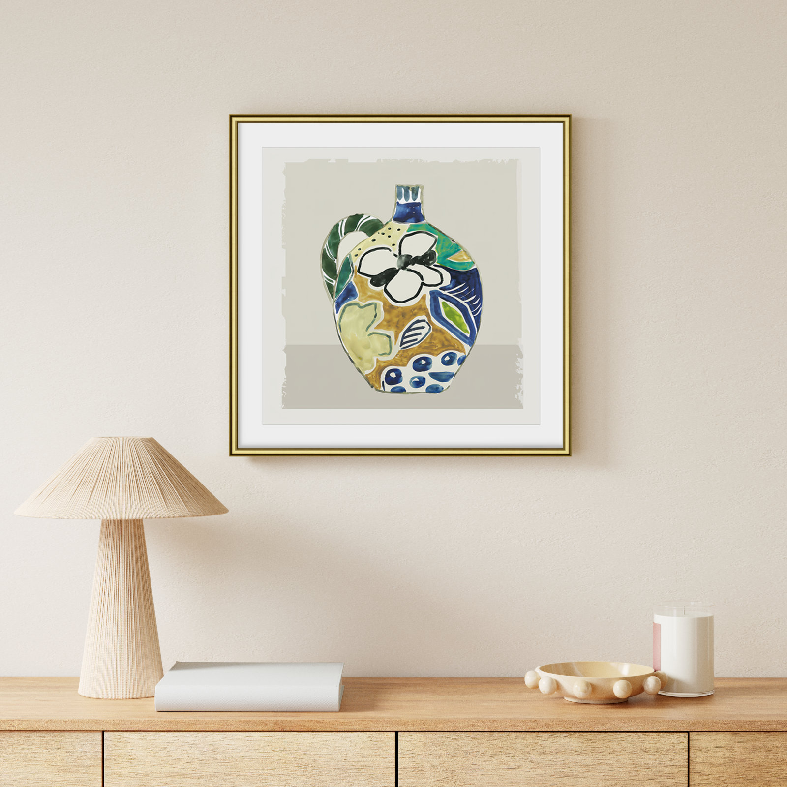 Picasso Vase by Aimee Wilson, Gold, 24.75" H x 24.75" W x 0.88" D