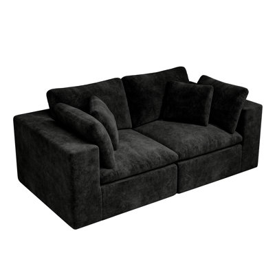 78.8*39.4"Modular Sectional Sofa Seat,Upholstered Compressed Couch For Living Room,Bedroom,Apartment,No Assembly Required,2Pc Free Combination,Plush Corduroy Fabric