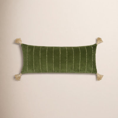 Tassels Reversible Throw Pillow