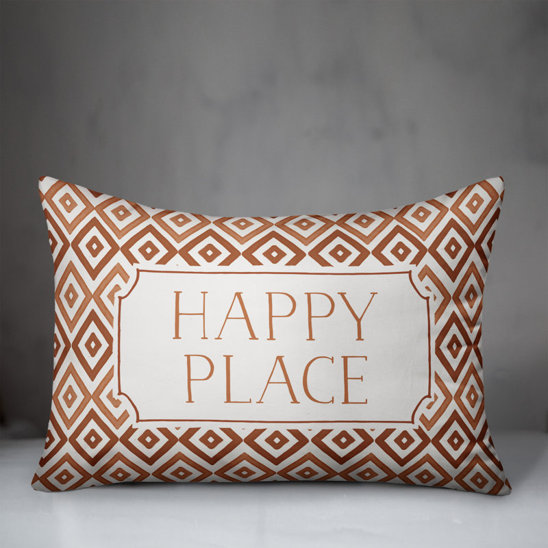 Geometric Outdoor Reversible Throw Pillow, Orange