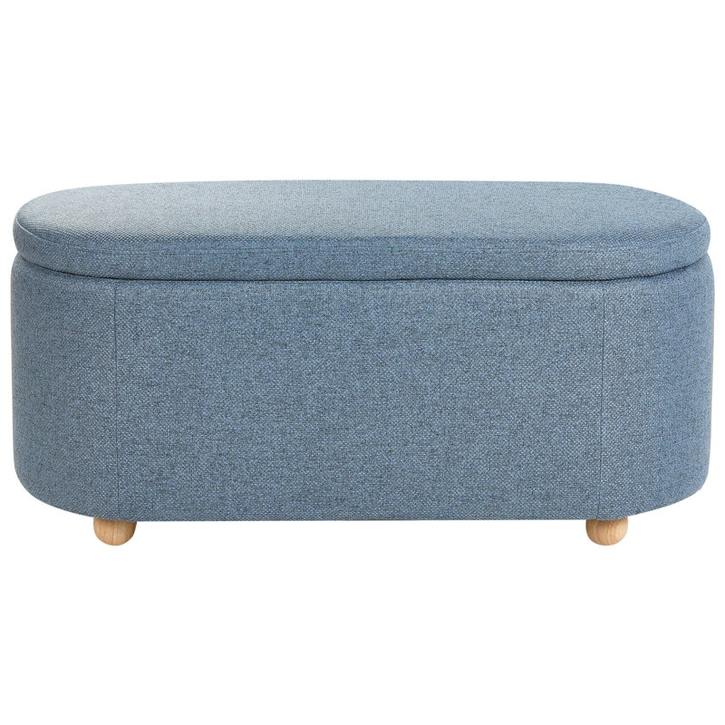 Fabric Upholstered Storage Bench, Blue