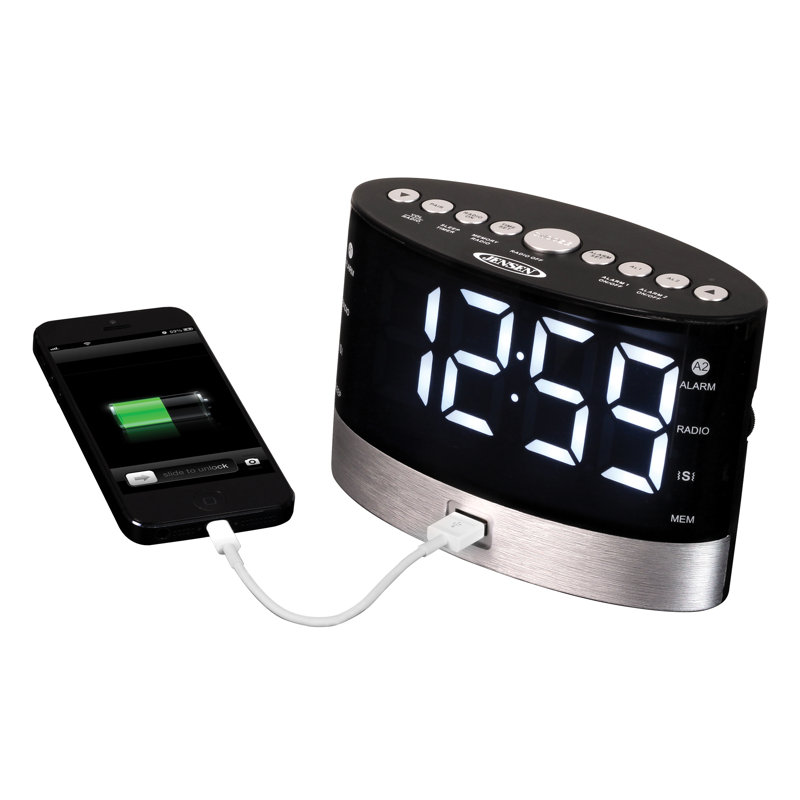 Digital Electric Tabletop Clock with Alarm in Black