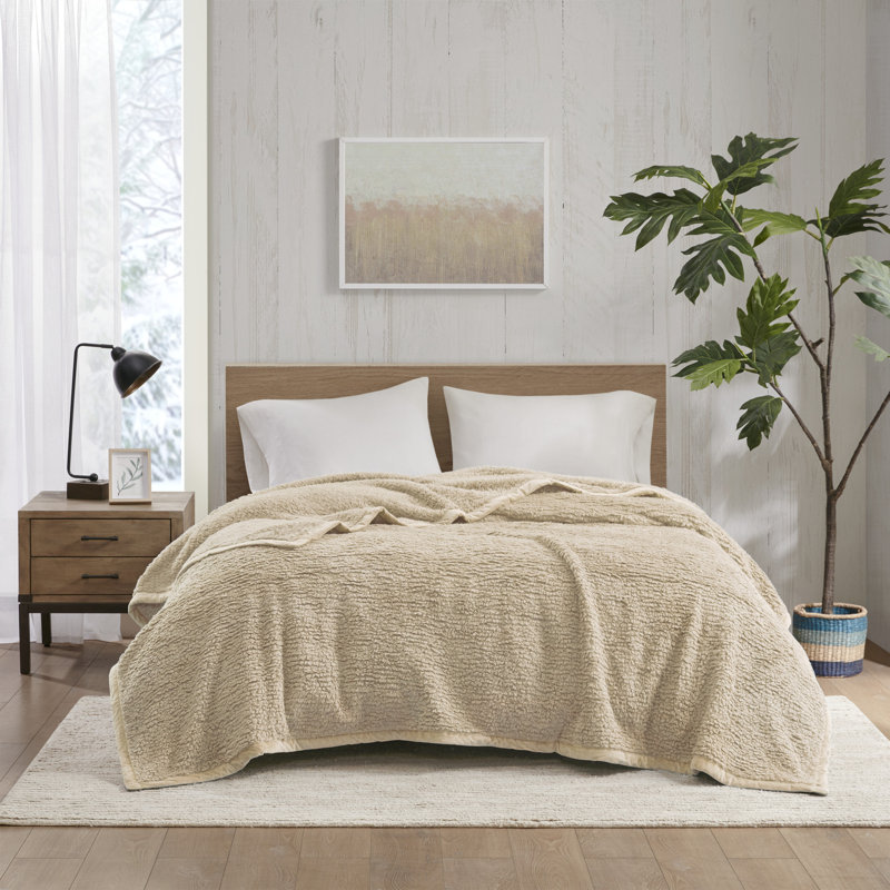 Burlington Berber Cozy Soft Blanket, Twin, Tan