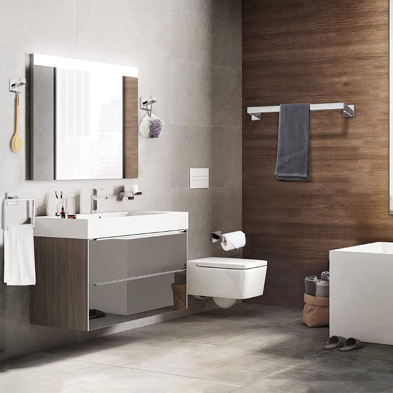Ensemble de quincaillerie de salle de bain 5 pièces, Chrome