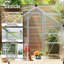 Outsunny Polycarbonate Greenhouse Walk in Slide Door Silver Tone-121411339