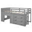 Lit mezzanine simple gris avec armoire et tablette durables - fabrication en bois massif sécuritaire-1710558210