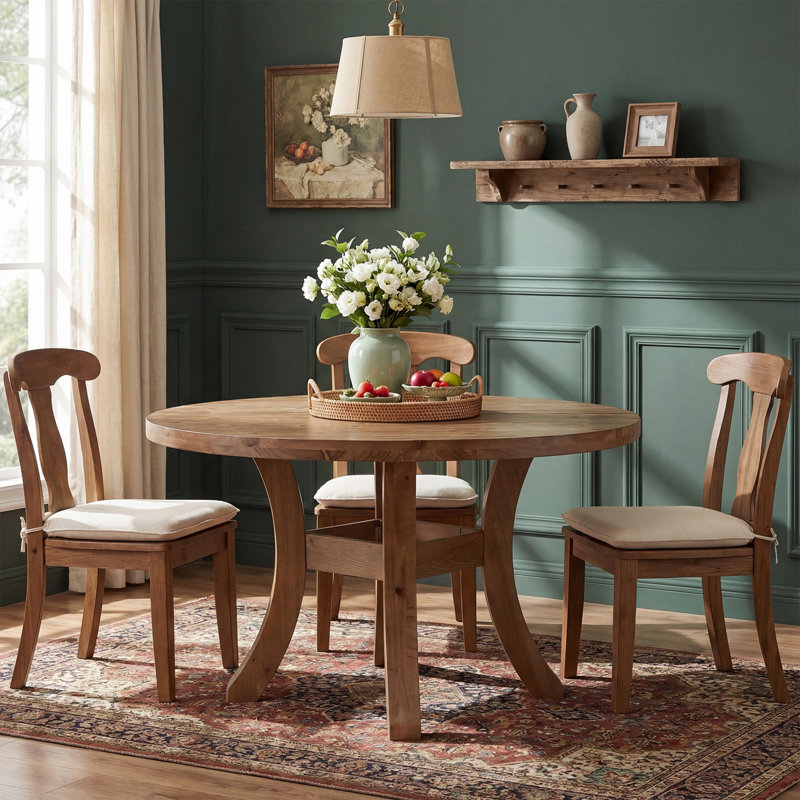 Round Solid Wood Dining Table