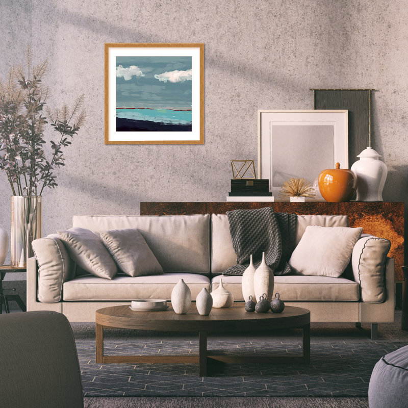 Coastal Retreat Radiant Horizons: Abstract Seascape, 48" H x 48" W