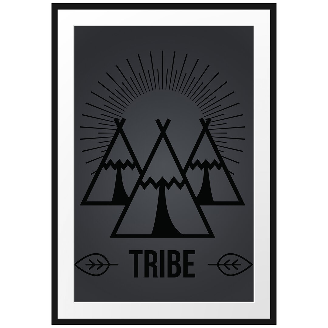 Gerahmtes Poster Tribe Black