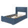 Solid Wood Upholstered Bed with Rectangular Headboard with 2 Drawer Side Storage