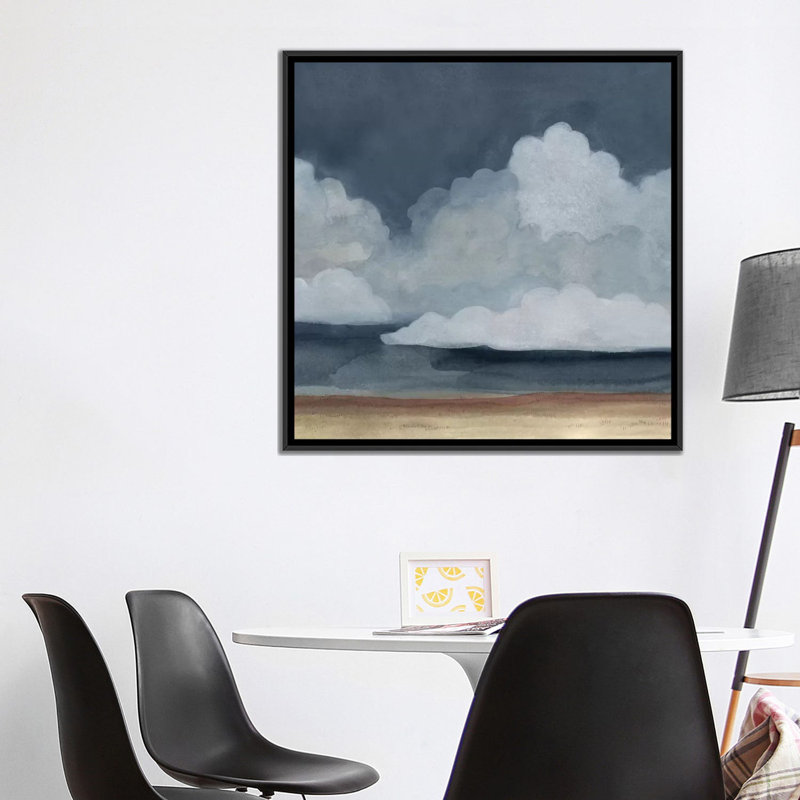 « cloud landscape iv », impression sur toile, H 18 po x l 18 po x P 1,5 po, Toile avec cadre noir, Pas de tapis